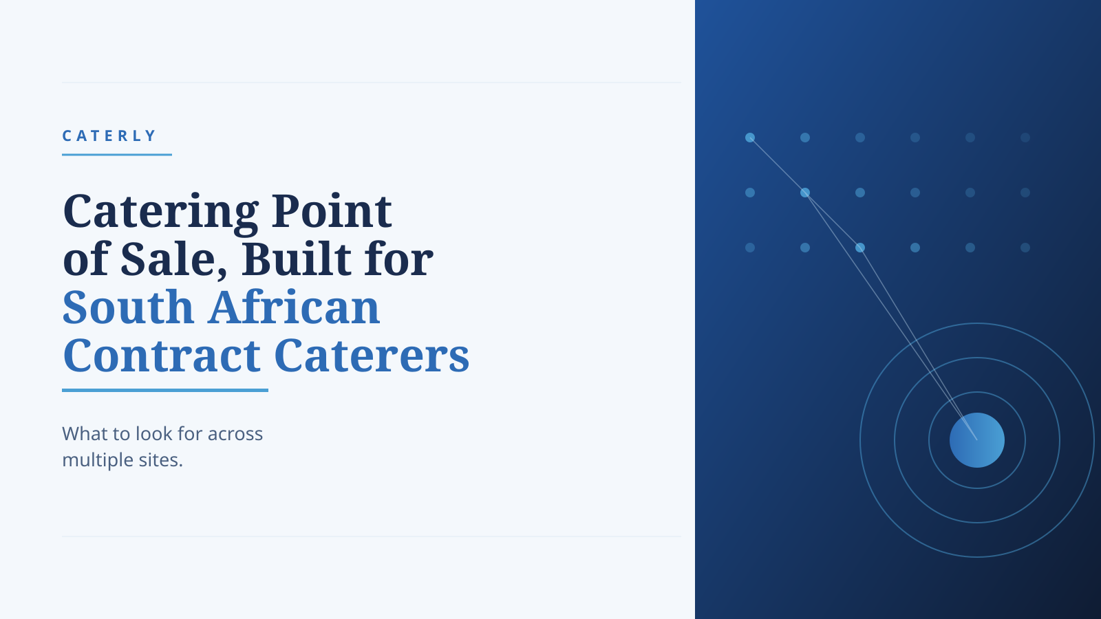 Catering Point of Sale Built for South African Contract Caterers: What to Look for Across Multiple Sites
